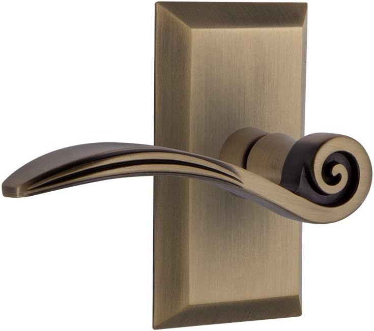 Nostalgic Warehouse Studio Plate Passage Swan Lever in Antique Brass