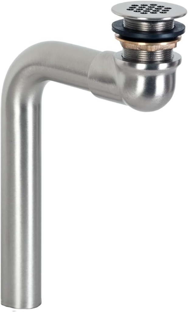 Offset Grid Drain Without Overflow, Polished Chrome Finish – Flat Strainer Design, Fits Standard Bathroom Sink Drain, Non-Closing Flow-Through Style