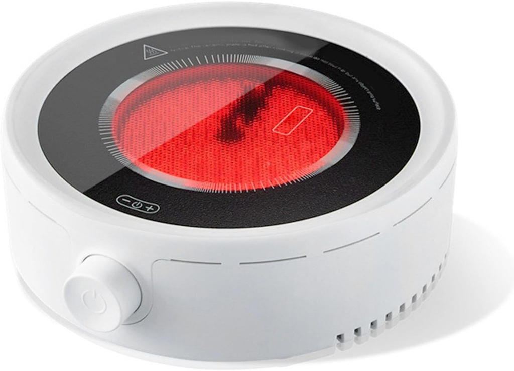 Electric Tea Stove, Compact Electric Ceramic Hot Plate, Small Electric Stove for Boiling Water Milk Coffee Tea with Adjustable Knob and Silent Heating