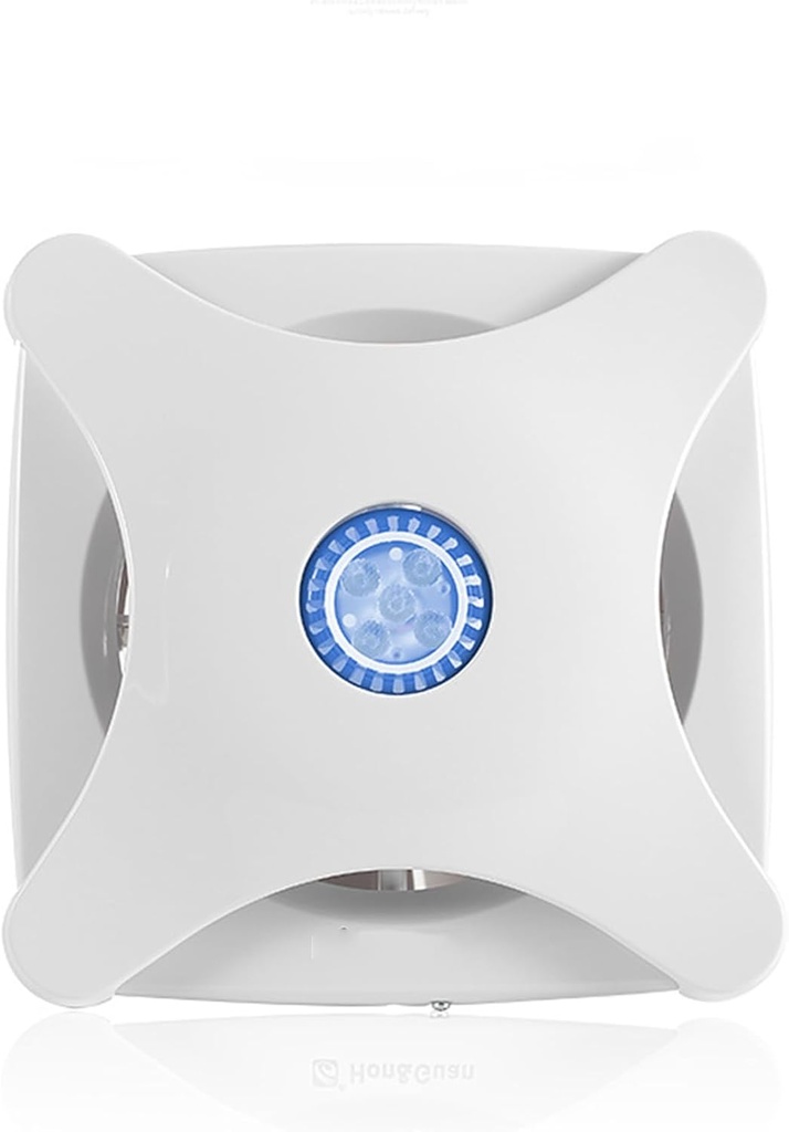 Bathroom Exhaust Fan, Wall Mounted Exhaust Fan, 6 Inch Extractor Ventilation Fan with LED Light, for Bathroom, Shower, Toilet, Kitchen, Office, Garage