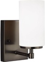 Generation Lighting 1-Light Alturas Contemporary Bath Fixture Wall Lamp Brushed Oil Rubbed Bronze 4124601-778 | Bathroom Light Fixture for Home Decor | Vanity Light Fixture and Bathroom Accessory