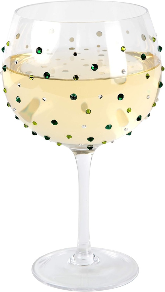 Pavilion Gift Company Emerald Green Gem Stones-May Birthday 24 Oz Stemmed Wine Glass