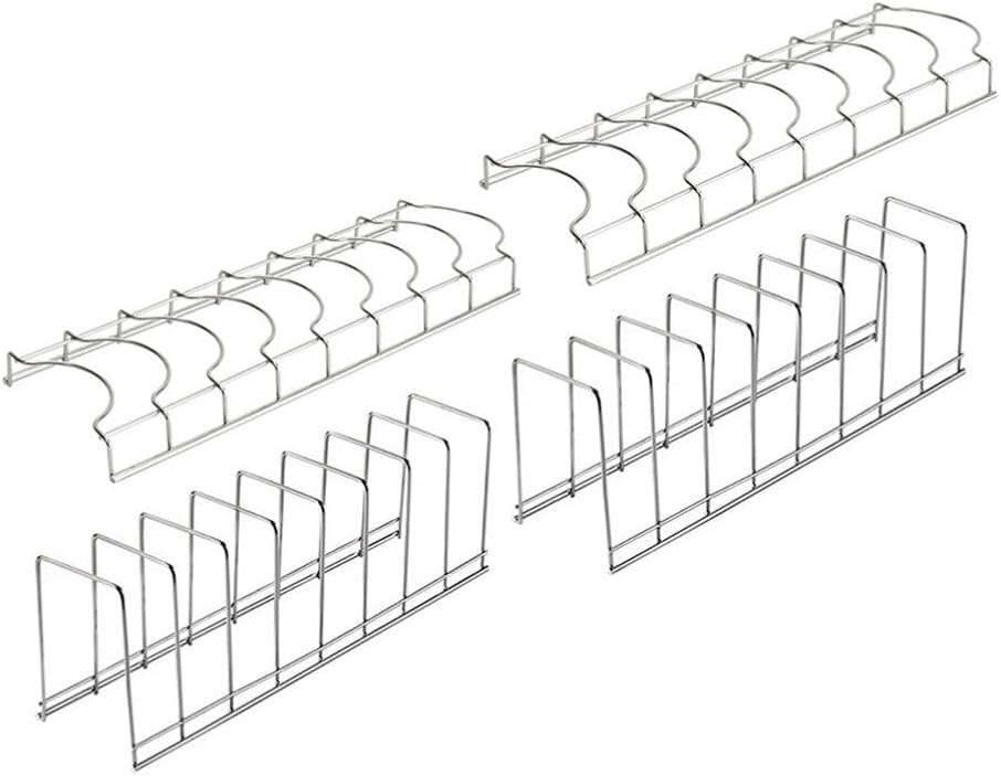 Amosfun 4pcs Dish Drainer Drying Rack Compact Kitchen Counter Plate and Bowl Storage Organizer Efficient Drainage for Easy Cleaning