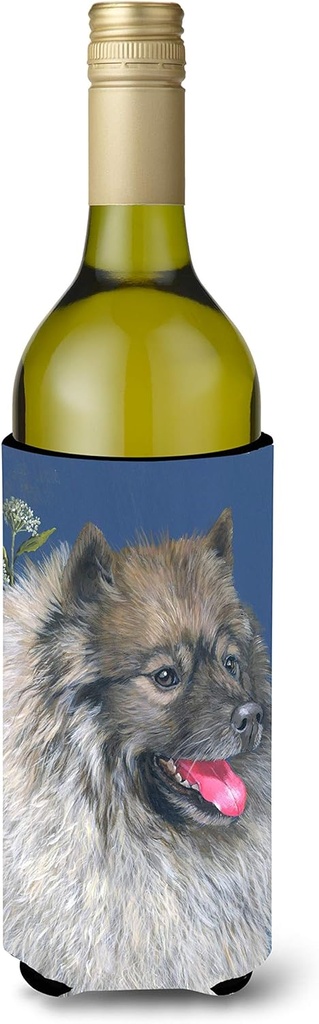 Caroline's Treasures PPP3110LITERK Keeshond Wine Bottle Hugger Bottle Cooler Sleeve Hugger Machine Washable Collapsible Insulator Beverage Insulated Holder