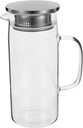 Cabilock Large Capacity Glass Water Pitcher Heat Resistant Borosilicate Kettle for Hot and Cold Beverages Drip Spout Pitcher with Lid for Iced Tea Juice Milk and More
