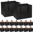 DIOMMELL Set of 16 Reusable Grocery Bags Extra Large Super Strong Heavy Duty Shopping Tote Bags with Reinforced Handles Black