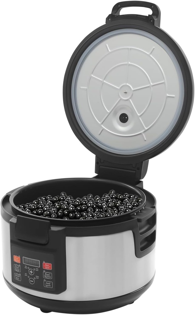 Boba Maker Machine, Commercial Bubble Tea Cooker, 1.76Gal Automatic Pearl Pot, 86-158℉ Temp Control, for Milk Tea Shops, Bakeries, Restaurants, Cooks Tapioca/Sago/Brown Sugar/Pudding (16L)