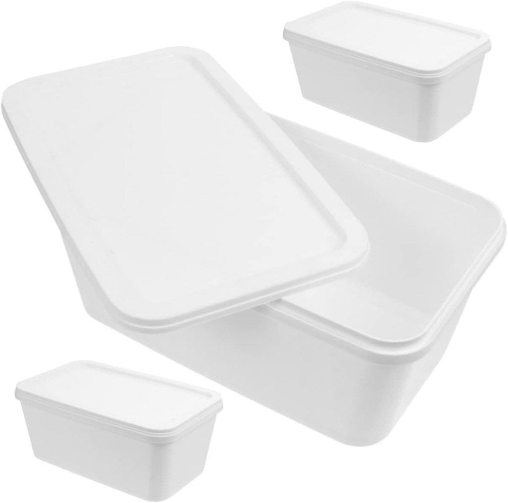 Alipis 3pcs Large Ice Cream Preservation Box Reusable Freezer Container with Sealed Design for Freshness Capacity for Home Restaurant Use