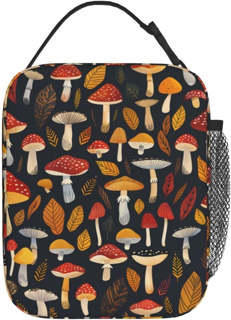 Boys Lunch Box Kids,Mushroom Girls Insulated Lunch Bag Reusable Work Lunch Tote Box Bag for Women Men and Adults, Large, 2064B