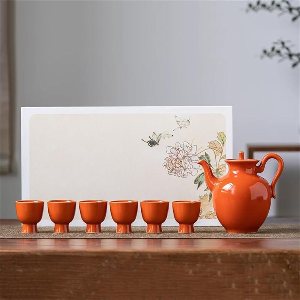 Gift Box Wine Set Wine Distributor Wine Pot Ceramic Gift Household Wine Cup Glass Complete Set