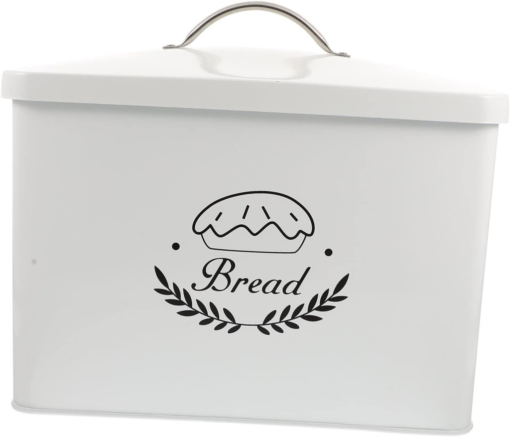 Iron Bread Box with Tight-fitting Lid Metal Rectangle Storage Container for Kitchen Bakery Shop Use Bread and Rice Keeper Compact Space-saving Design