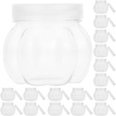 LOGOFUN 20Pcs Clear Pumpkin Shaped Candy Jars Transparent Pumpkin Shaped Cookie Jar Halloween Sweet Storage Container for Party Supplies - 150ml