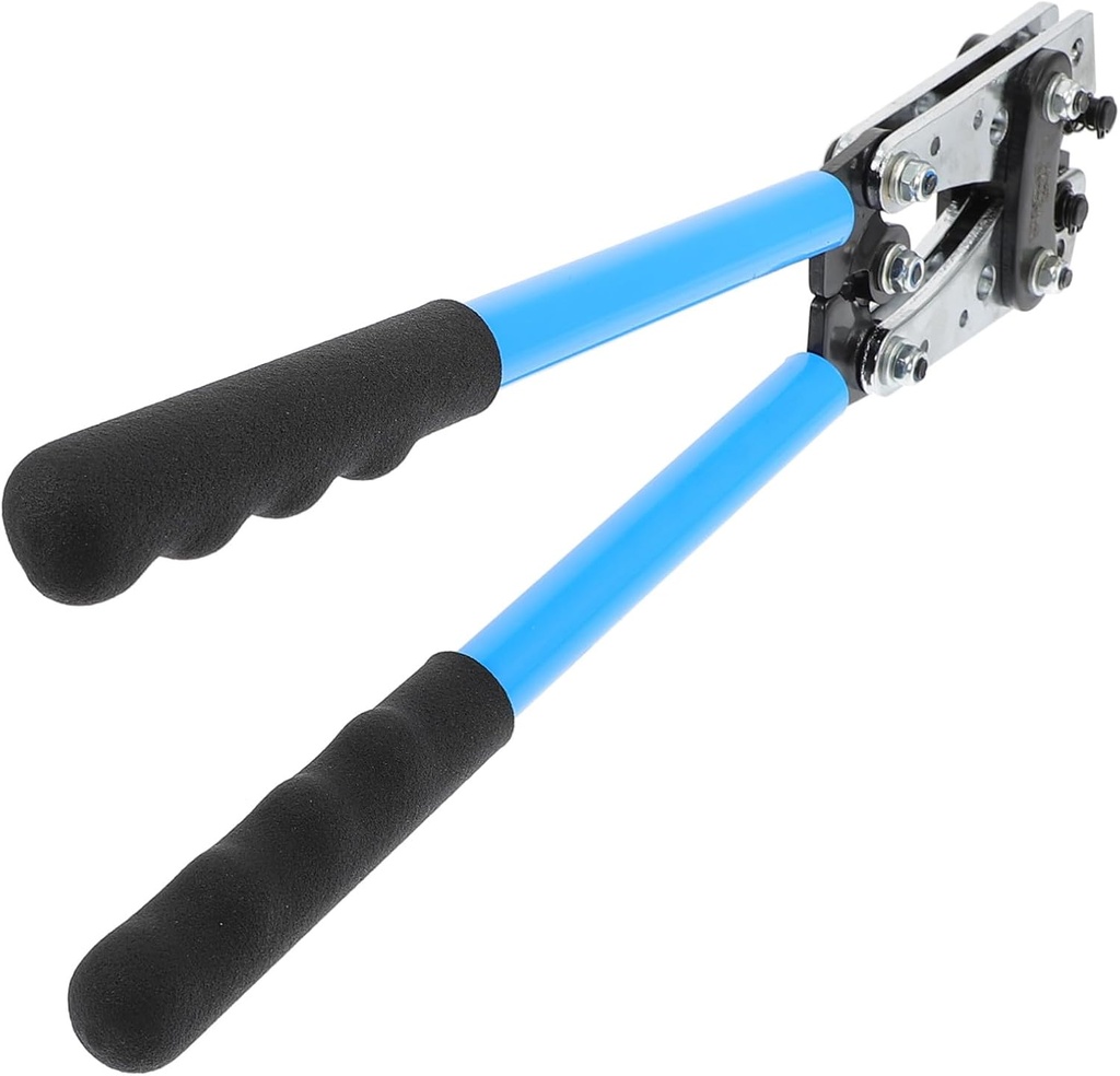 Professional Wiring Plier Blue Cable Crimping Tool with Ratcheting Mechanism for Bare Terminal Crimping Copper Aluminum Cables Electrical Crimper