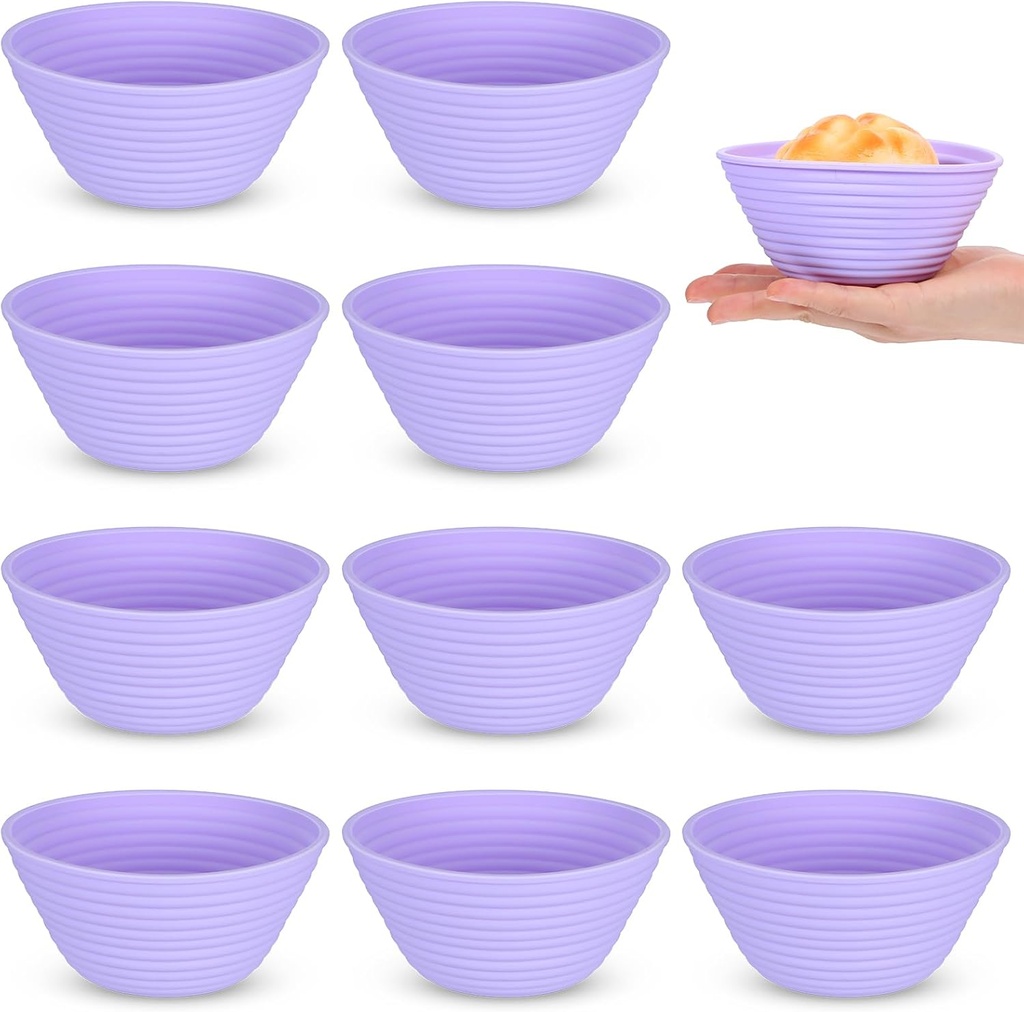 10 Pcs Silicone Bread Proofing Baskets 5 Inch Collapsible Sourdough Bread Baking Supplies Round Dough Proofing Box Dough Proofing Bowl Containers Oven Safe for Bakers Bread Making