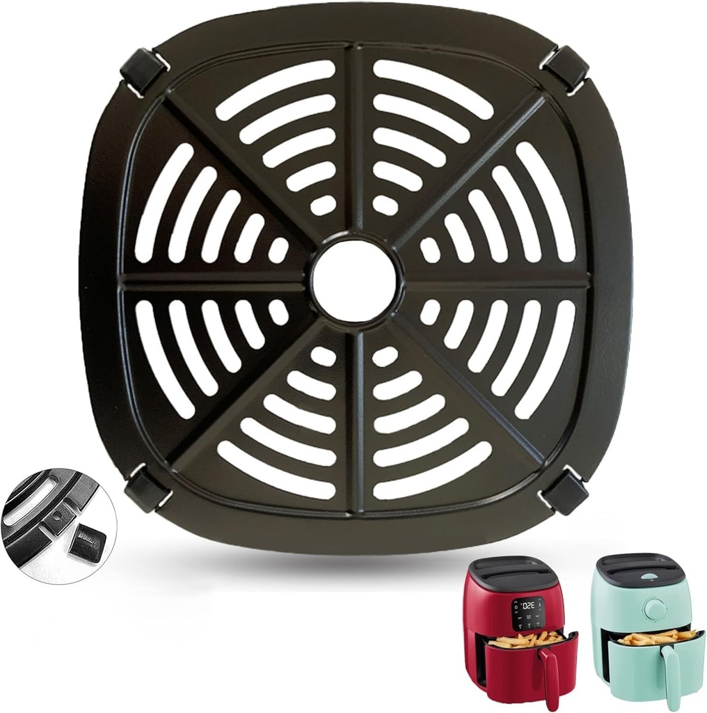 2.6QT Air Fryer Crisping Plate Tray for DASH Tasti-Crisp Electric Air Fryer Oven, Upgraded Air Fryer Grill Pan Plate Rack Insert Grate Grid Shelf for 2.6QT Dash Air Fryers, Dishwasher Safe