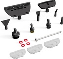 Handheld Steam Cleaner Accessories, Includes 2 Nylon, 1 Brass Brushes, 2 Nylon Nozzles, 1 Extended Nozzle, 2 Flat Scrapers, 1 Window Scraper with 3 Towel Covers, 4 Rubber Ring to Prevent Water Leak