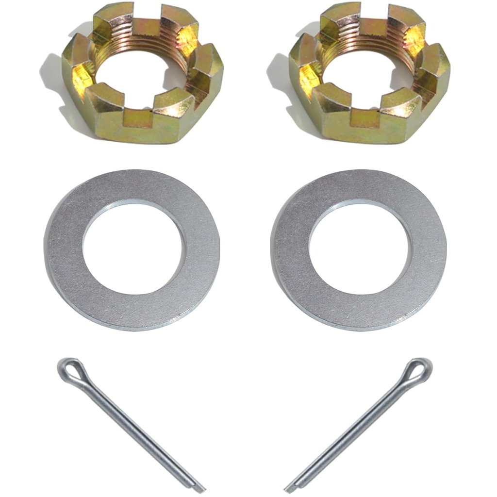 2Set Trailer Nut Kits 1" Spindle Shaft Can-am Castle Nuts 1" Washers 2.25" Cotter Pins for 1" Shaft Spindle