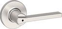 Kwikset Casey Interior Privacy Round Door Handle with Lock, Door Lever for Bathroom and Bedroom, Satin Nickel Reversible Keyless Turn Lock, with Microban Protection