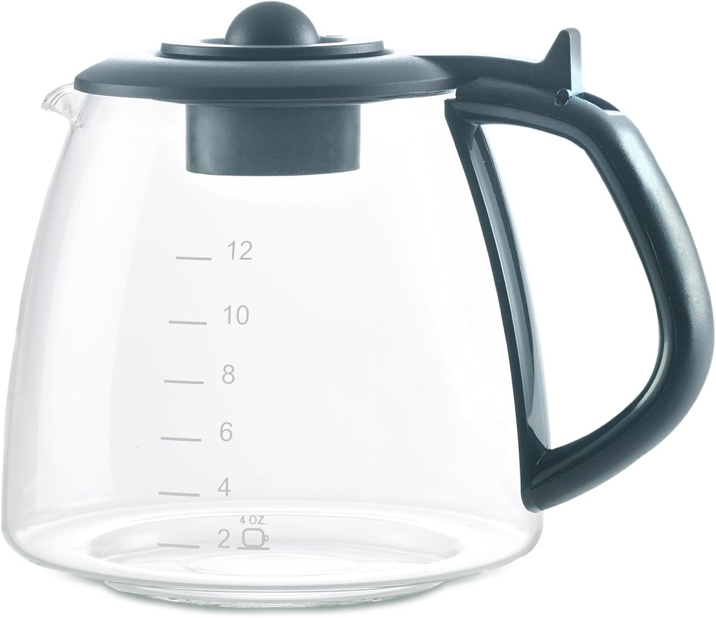 12-Cup Replacement Glass Carafe for Cuisinart - Borosilicate Glass Pot - Fits Various Cuisinart Coffee Makers Using Carafe DCC-1200PRC