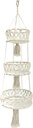 Maxona 1 Pack 3 Tier White Color Hanging Basket- 3 Pcs Different Size Macrame Hanging Storage Basket Suitable for Plant and Kitchen, Hanging Planter Fruit Vegetable Holder Hanger Indoor Boho Décor