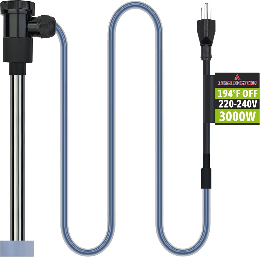 240V 3000W Submersible Immersion Water Heater for Pool & Hot Tub – Portable Electric Heater with Wifi Timer & Temp Control for Inflatable Pool, Above Ground Pool, Bathtub and Baptism pool