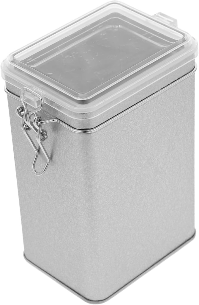 Airtight Coffee Bean Canister with Viewing Window Tinplate Storage Jar for Coffee Tea Cookies and Spices Stylish Kitchen Food Container with Lid