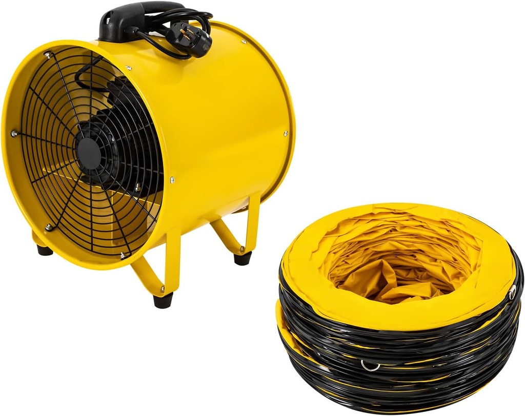 16 Inch Utility Blower Fan, Two Modes Heavy Duty Blower Fan, High Velocity Ventilation Extraction and Ventilation Fan with Duct Hose, Industrial Utility Blower for Workshop, Home, Job Site