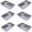 6 Pcs-4" Deep Steam Table Pan Full Size,14 Quart Stainless Steel Steam Pans Anti-Jam Hotel Pan Food Pans (20.87" L x 12.99" W) Catering Supplies Buffet Servers Restaurant Warmers Food Box-6 Pack