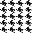 20 Sets 7/8 Inch Black Universal Starter Deck Clip Stainless Steel Deck Starter Clip Concealed Fastener with Screw for Perimeter Deck Mounting