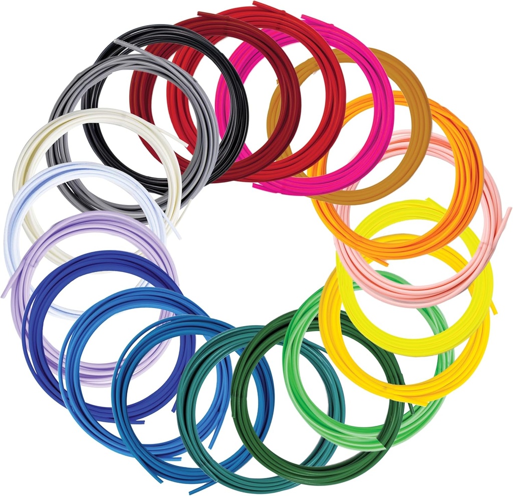 SCRIB3D Pen Filament Refills, 20 Colors, 320 Feet, 1.75mm PLA, Works with SCRIB3D, PIKA3D, MYNT3D and Most Other 3D Printing Pens