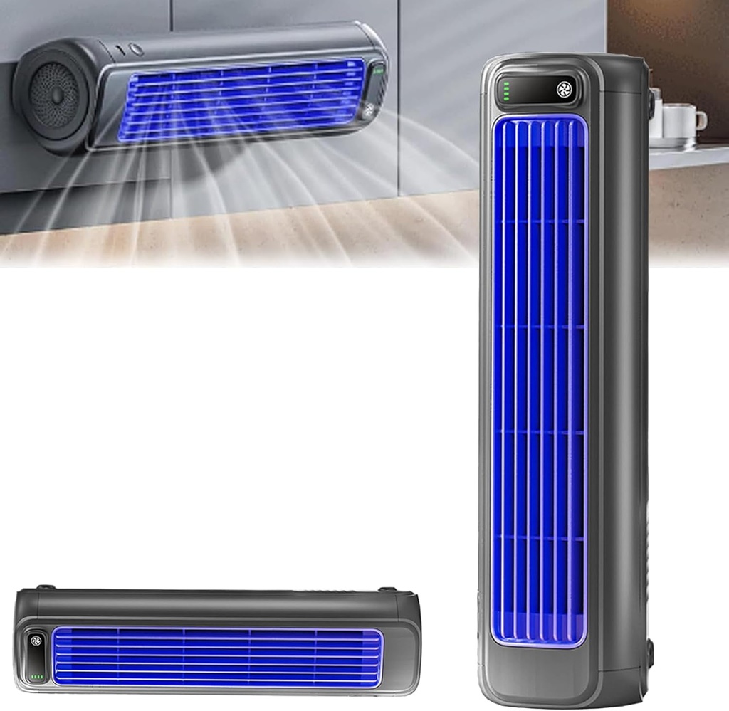 Libiyi Cooling Ace, Outfany Cooling Ace,Portable Air Conditioner Cooling Fan with 3 Speeds & LED Touch Screen,Desktop For Bedroom/Office/Kitchen/Bathroom (Gray), 8.9cm * 8.4cm * 31.2cm