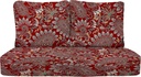 Deep Seating Loveseat Cushion Set 46" x 26" - All-Weather Spun Fabric, Outdoor Foam Settee & Pillow Back Cushions for Patio Furniture, Eastman Berry Red Paisley, Made in USA