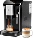 IDEALHOUSE Fully Automatic Espresso Machine with Grinder and Milk Frother, Touchscreen Coffee Maker, 20 Bar Pressure, 1.5L Water Tank, One-Touch Latte and Cappuccino