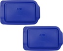 Pyrex 233-PC 3qt Lagoon Blue Food Storage Replacement Lid (2-Pack) - Made in USA