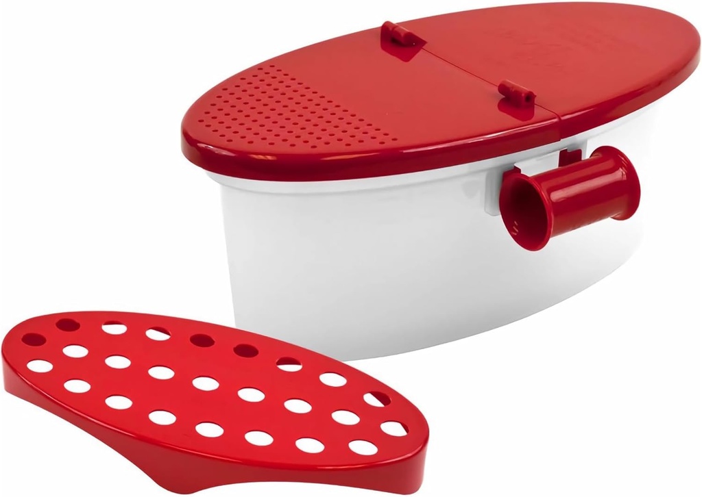 Versatile Microwave Pasta Boat, Sturdy Food Grade Heat Resistant PP Material, Pasta Cooker Vegetable Steamer Boat Strainer, Massive Capacity Up To 5 Pounds