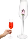 SECFOU Elegant Rose Crystal Wine Goblet Food-grade Glass Red Wine Cup Stylish Design for Parties Home Use Gifts High-stemmed Glass