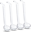 4 Pcs 1 oz Plastic Small Ladle Clear 8.27 Inches Punch Gravy Ladle Long Handle Soup Ladles Clear Round Sauce Spoon Ladles Dressing Bowl for Serving Dressings Soup Punch