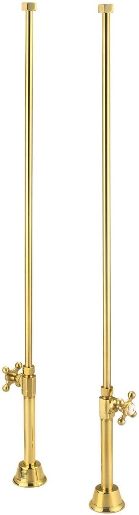 Vintage Tub & Bath Mason Hill Collection Clawfoot Tub Straight Tub Supply Lines with Shut Off Valves