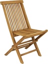 Sunnydaze Hyannis Solid Teak Outdoor Folding Dining Chairs - Light Wood Stain Finish - 1 Chair