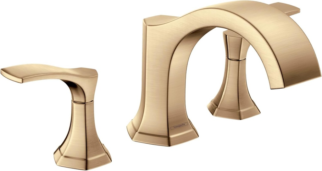 hansgrohe Locarno -Handle 16-inch Wide Roman Tub Filler Bathtub Faucet in Brushed Bronze, 04816140