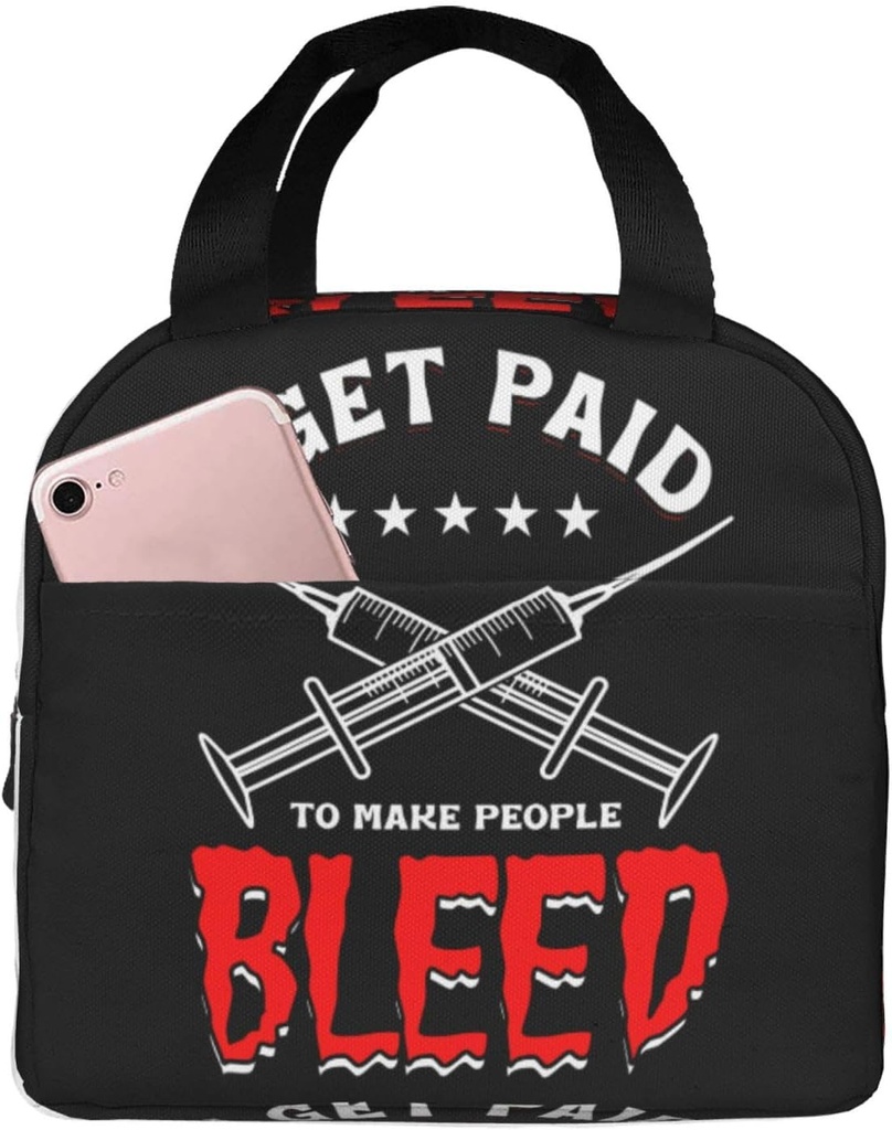 Phlebotomy Phlebotomists Lunch Bag Portable Reusable Cooler Insulated Lunch Box for Women Men Adults Work Outdoor Picnic