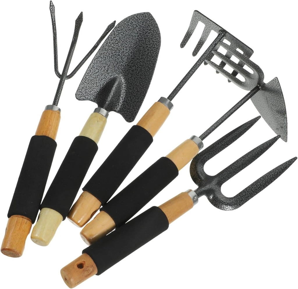 VANZACK 1set Garden Hand Tools Kit Gardening Tools Rake Trowel and Spade Essential for Flower Planting and Garden Maintenance