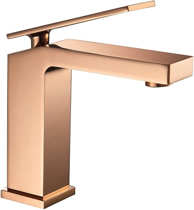 Cascada Modern Design 8" Single Handle Bathroom Sink Faucet with Single Hole Sink Faucet (Rose Gold)
