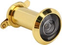 Zinc Alloy Door Viewer 220 Degree Viewing Angle Security Viewer Anti Theft Suitable for Wood, Fiberglass or Metal Doors (Simple 16 Gold, Aperture 16-19, Door Thickness)