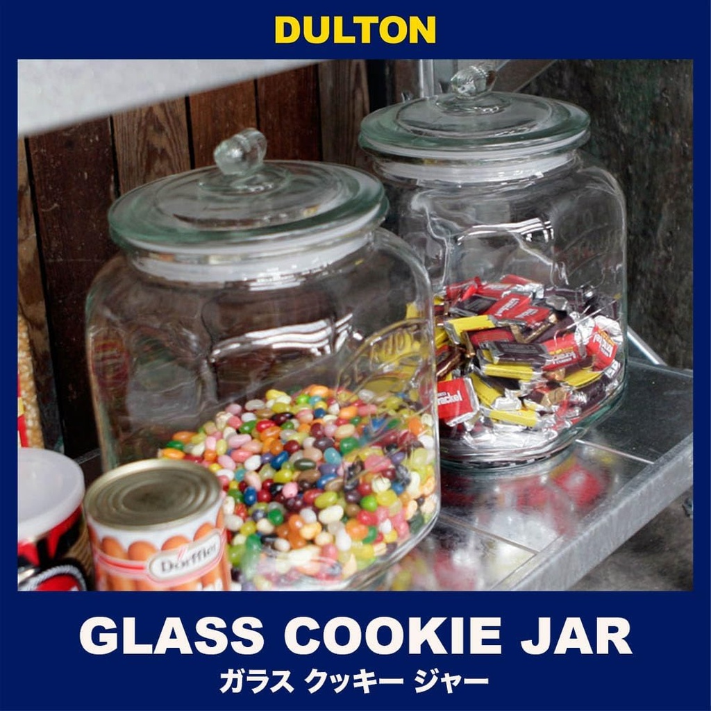 Dulton CH00-H05 Glass Cookie Jar, 2.7 gal (7 L), Showing, Storage Container, Dry Food, Height 11.6 inches (295 mm), Width 8.3 inches (210 mm), Depth 8.3 inches (210 mm)