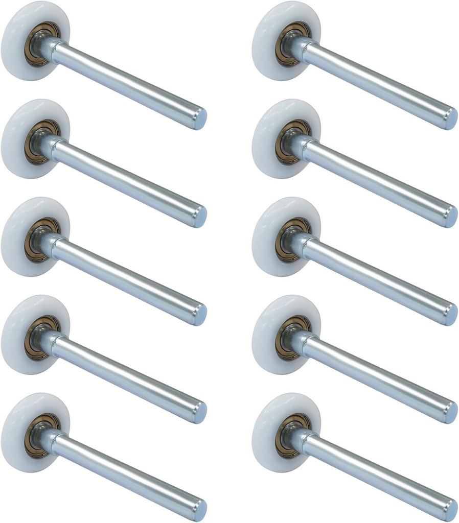 10 Pcs 1.8" Nylon Garage Roller 4.7" Stem, 6200 Bearings Quiet Garage Wheels for Smooth and Stable Garage Track Replacement,High Load Capacity