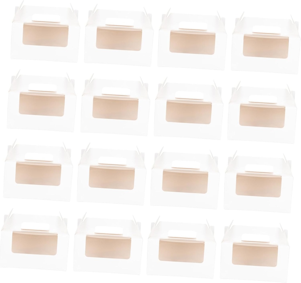 16Pcs Cupcake Paper Box with Window Dessert Boxes for Muffins Pastries for Bakery Events and Home Use Sturdy Practical Packaging