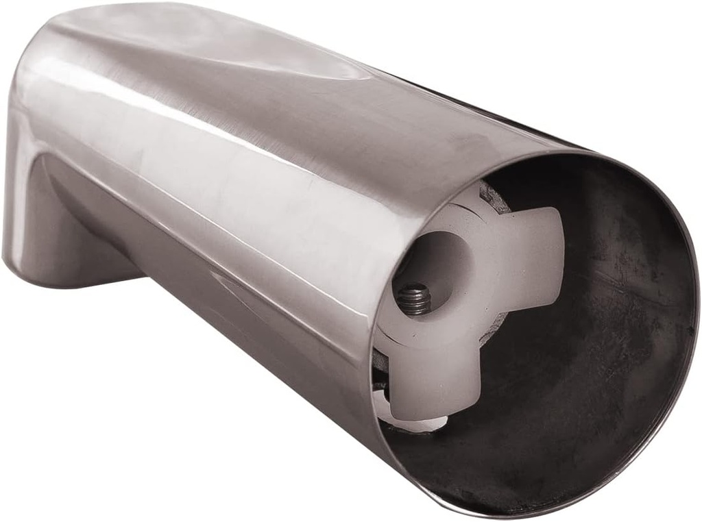 SENTO Slip On Gold Universal Heavy Durable Metal Bathroom Tub Spout Without Diverter, Heavy Duty Metal Bathtub Faucet Without Shower Diverter - 7 Inches 1/2" Copper Pipe, Satin Nickel