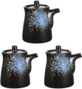 Hemoton 3pcs Ceramic Seasoning Bottle Pottery Japanese Ceramic Soy Sauce Vinegar Grease Pot Cooking Olive Oil Dispenser Sushi Sauce Container for Kitchen Cooking