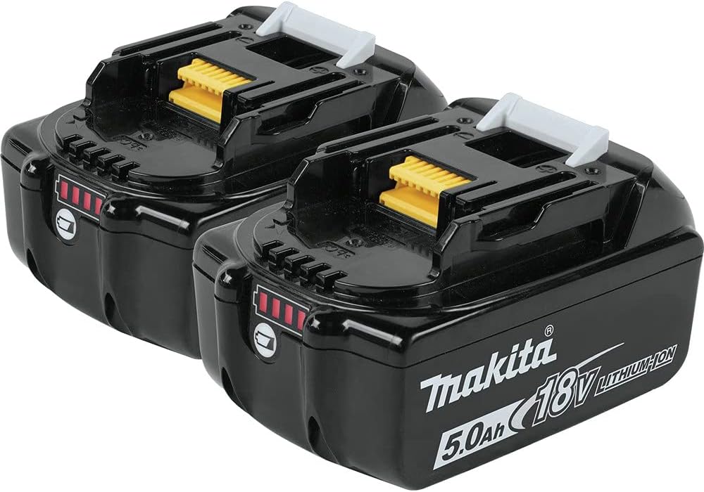 Makita BL1850B-2 18V LXT Lithium-Ion 5.0Ah Battery, 2/pk, Black